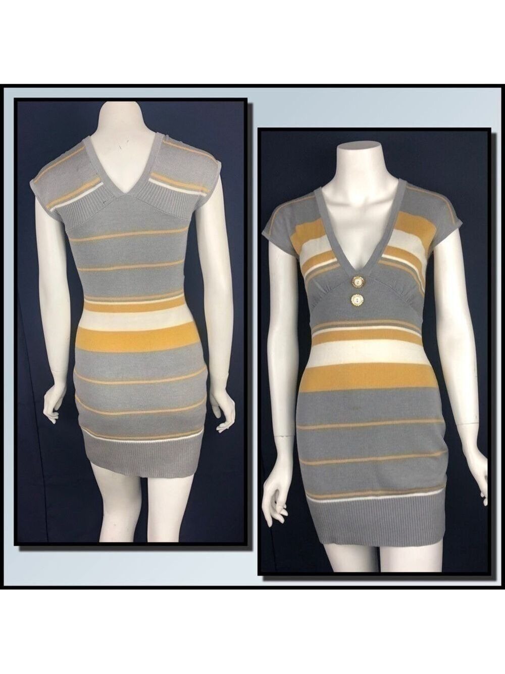 𝅺NEW-KERSH Mini Knit Dress. Color Blocks/Stripes